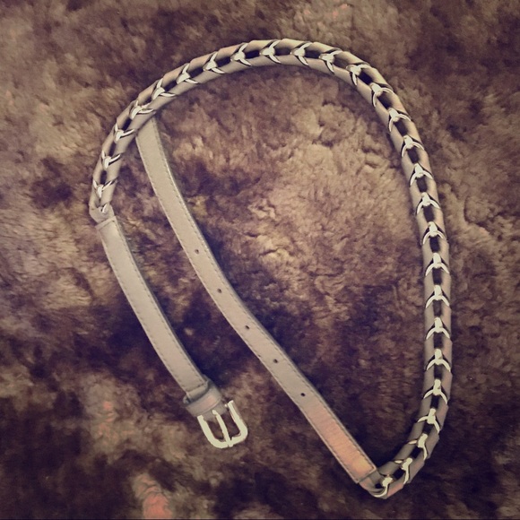 French Connection grey leather/ metal belt - Picture 2 of 4